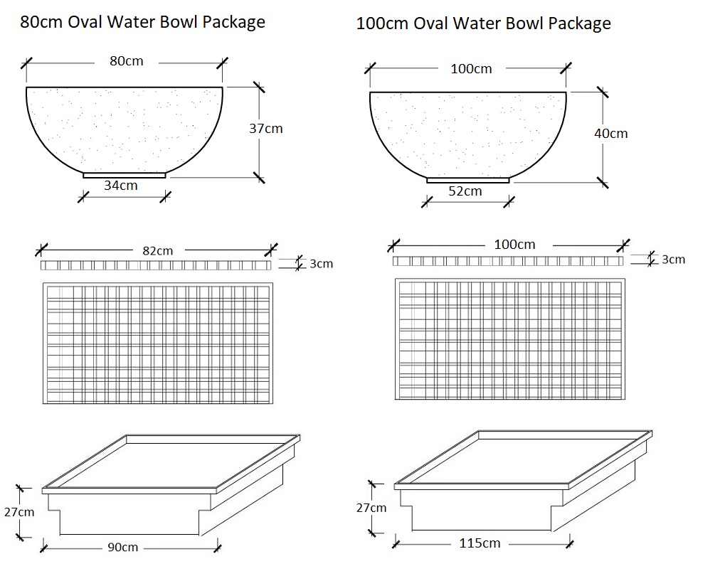 Oval Water Bowl Packages